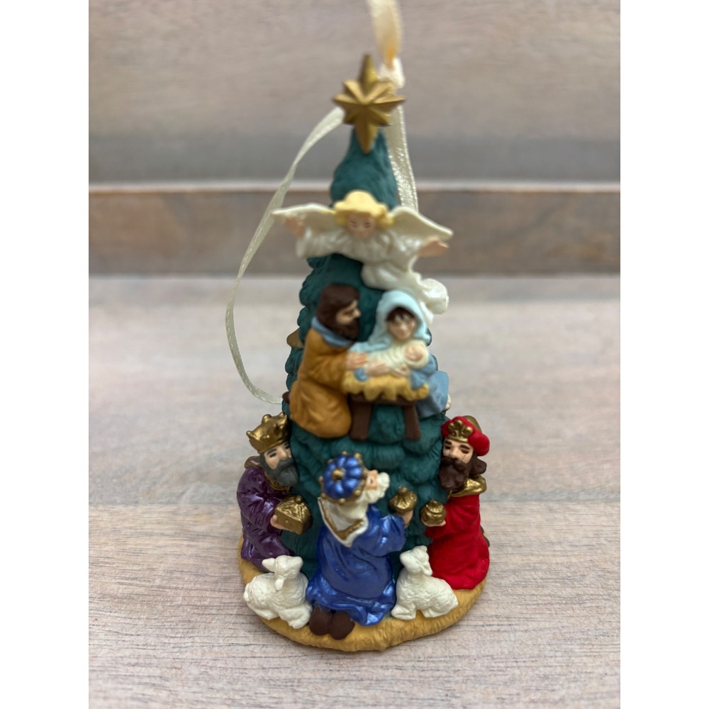 Vintage 1997 Hallmark Nativity Tree Ornament For Unto Us A Child Is Born
